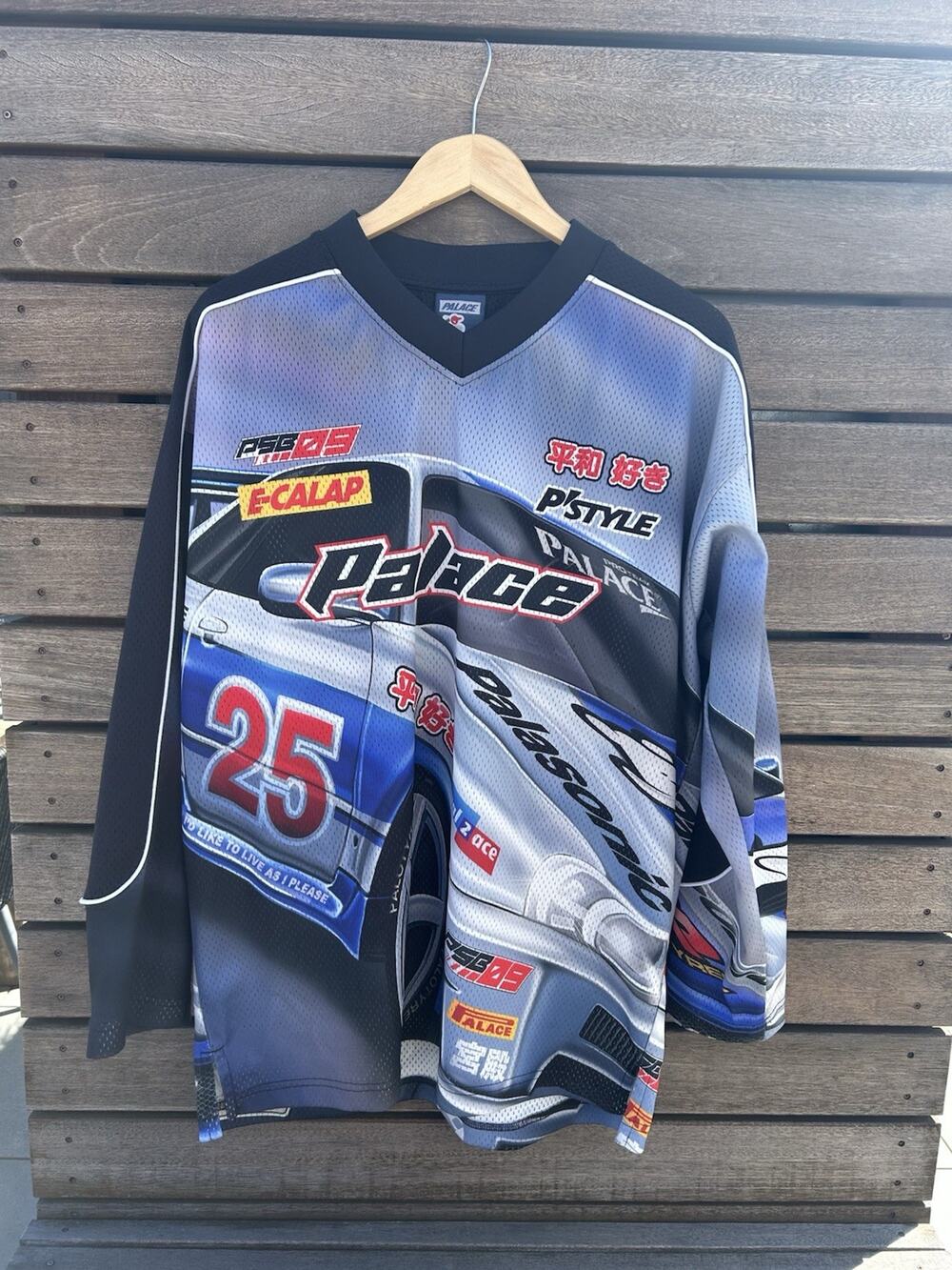 Palace Racey Hockey Jersey Black Skyline GT Size Small SS25